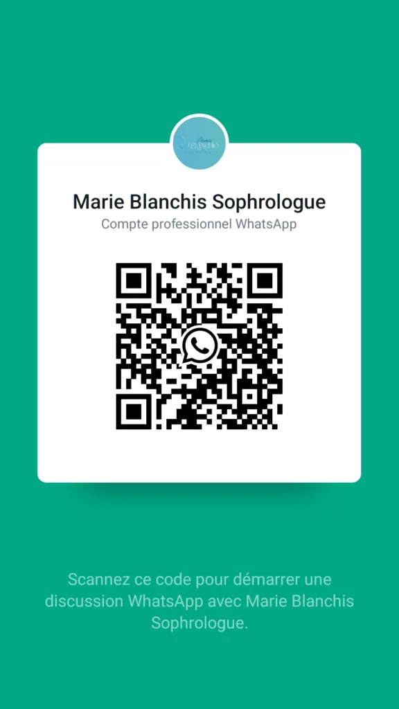 Cliquez sur le QR du Whats App business de votre sophrologue pour la contacter.