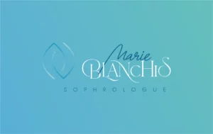 Carte de visite de Marie Blanchis sophrologue près de Rouen qui répond à vos interrogations sur la sophrologie.